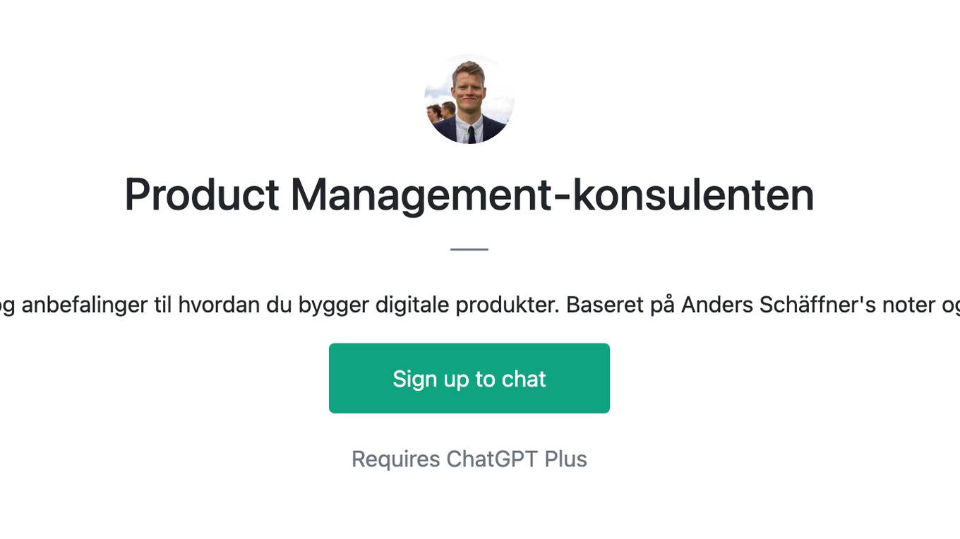 Product Management-konsulenten Screenshot