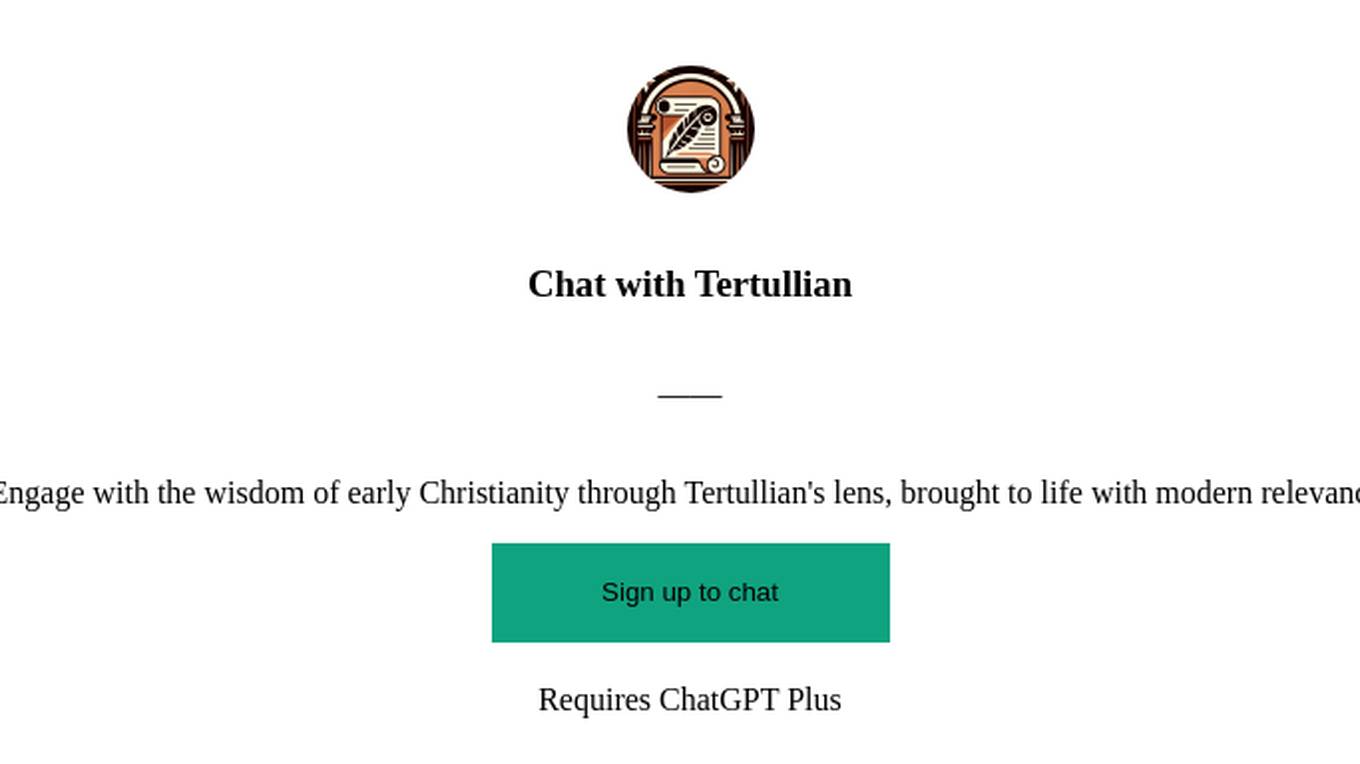 Chat with Tertullian Screenshot