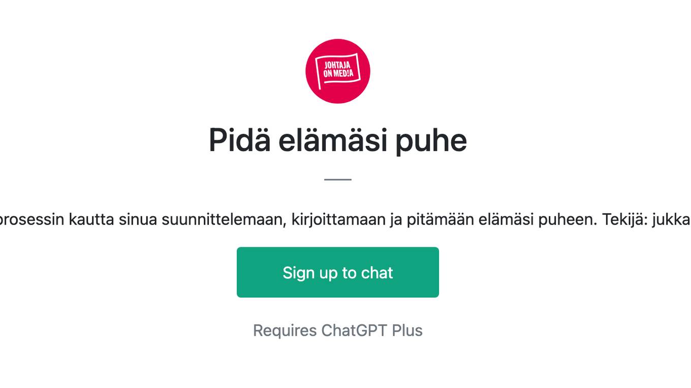 Pidä elämäsi puhe Screenshot