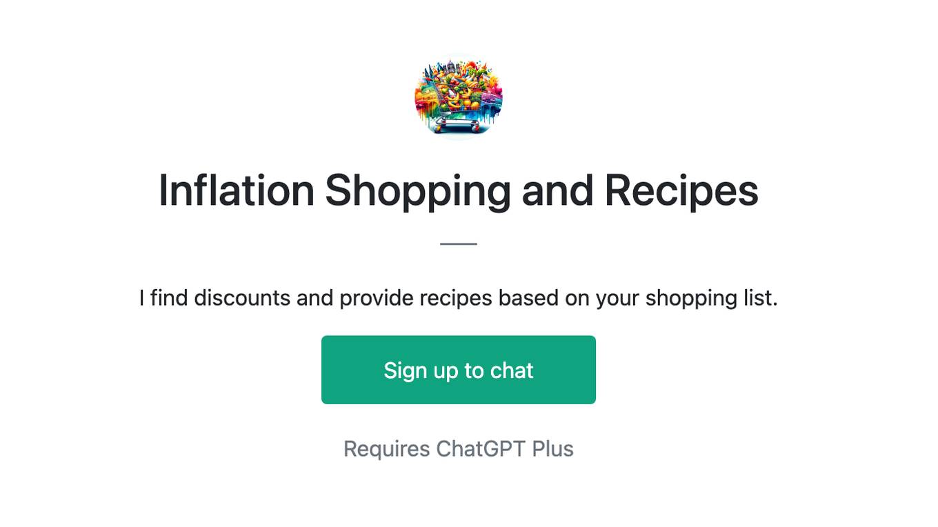 Inflation Shopping and Recipes Screenshot