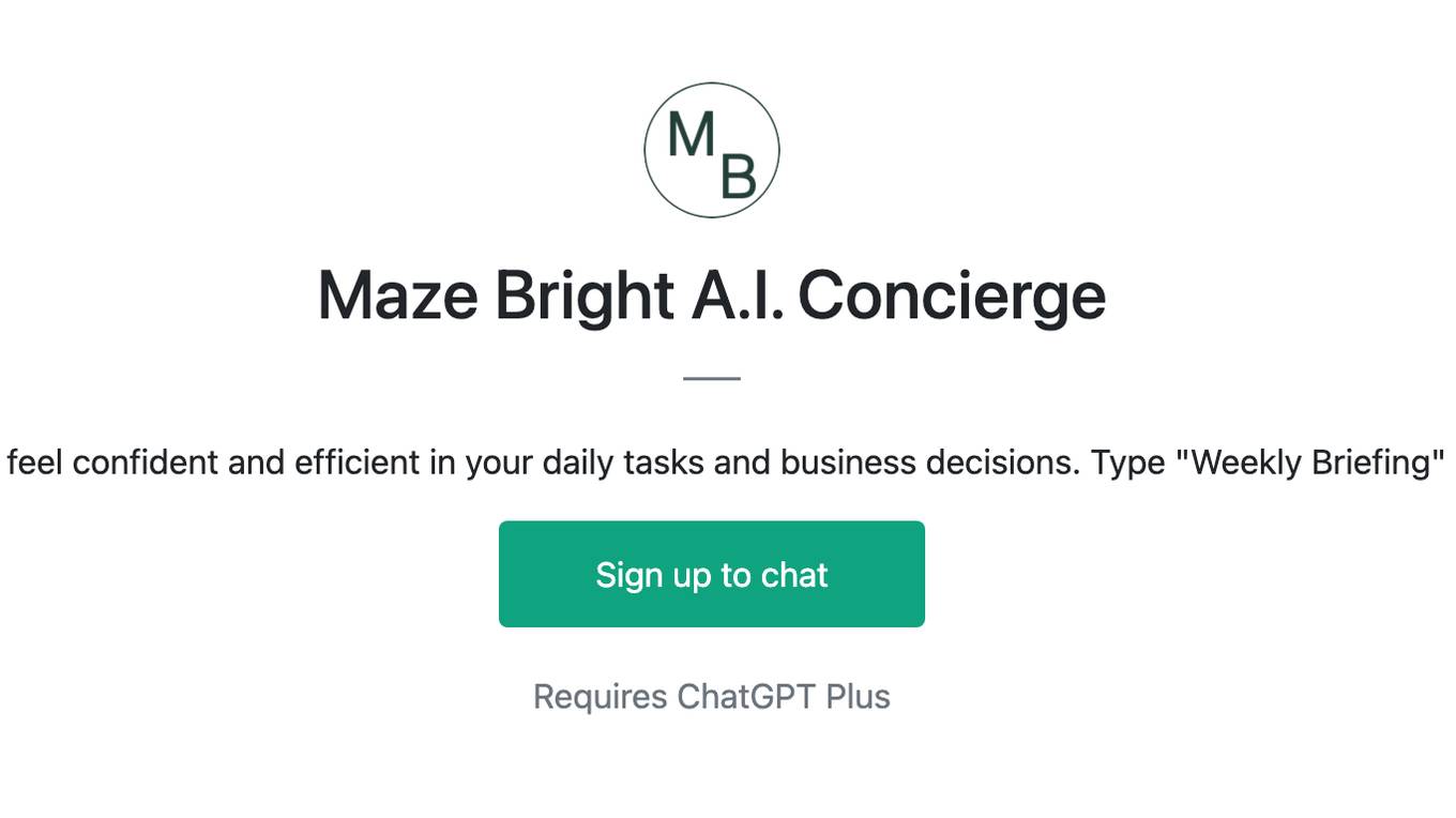 Maze Bright A.I. Concierge Screenshot