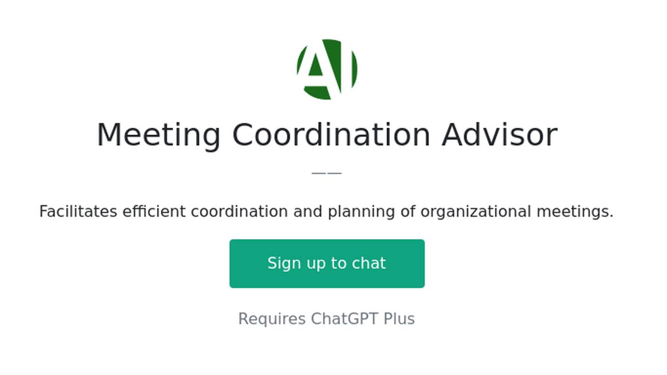 Meeting Coordination Advisor Screenshot