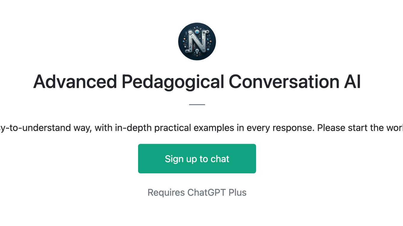 Advanced Pedagogical Conversation AI Screenshot