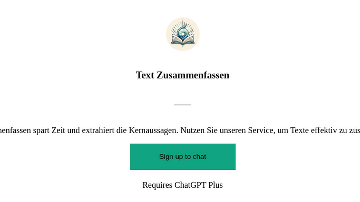 Text Zusammenfassen Screenshot