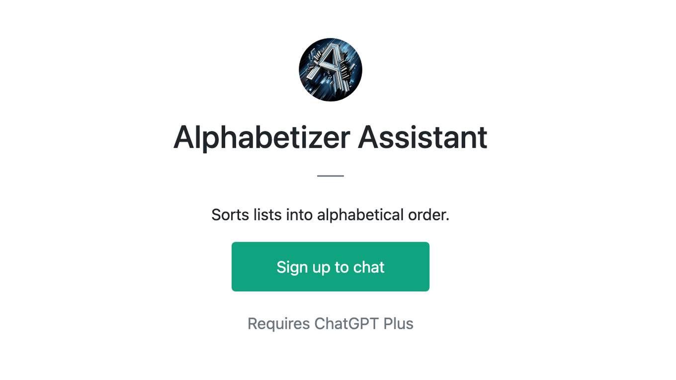 Alphabetizer Assistant Screenshot