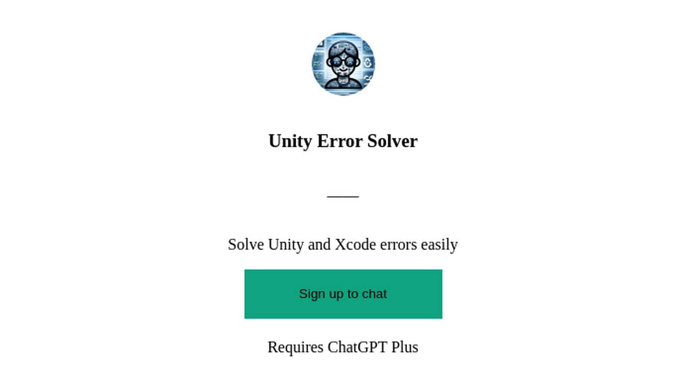 Unity Error Solver Screenshot