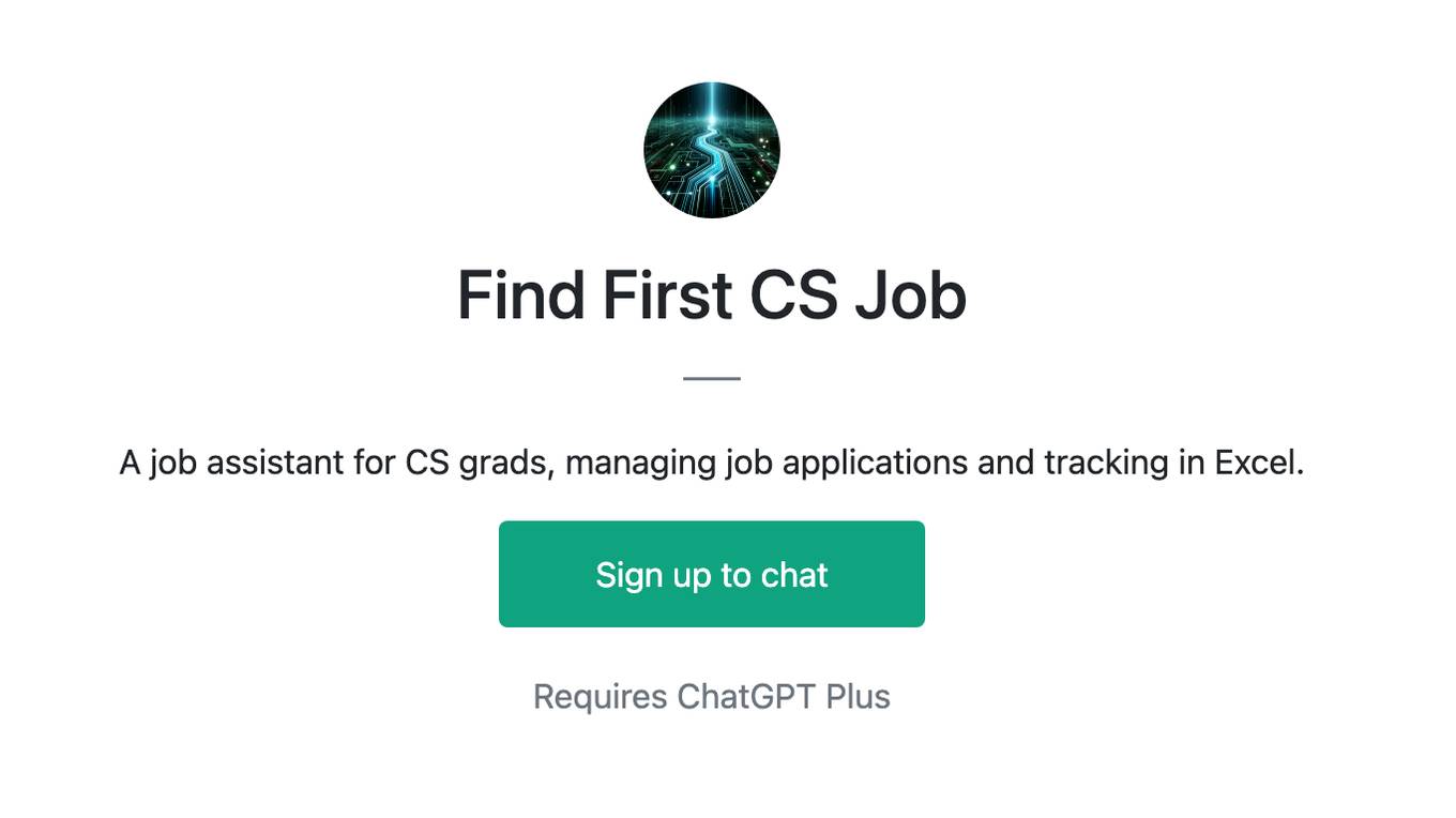 Find First CS Job Screenshot