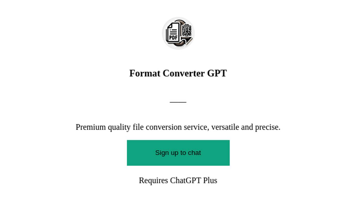 Format Converter GPT Screenshot