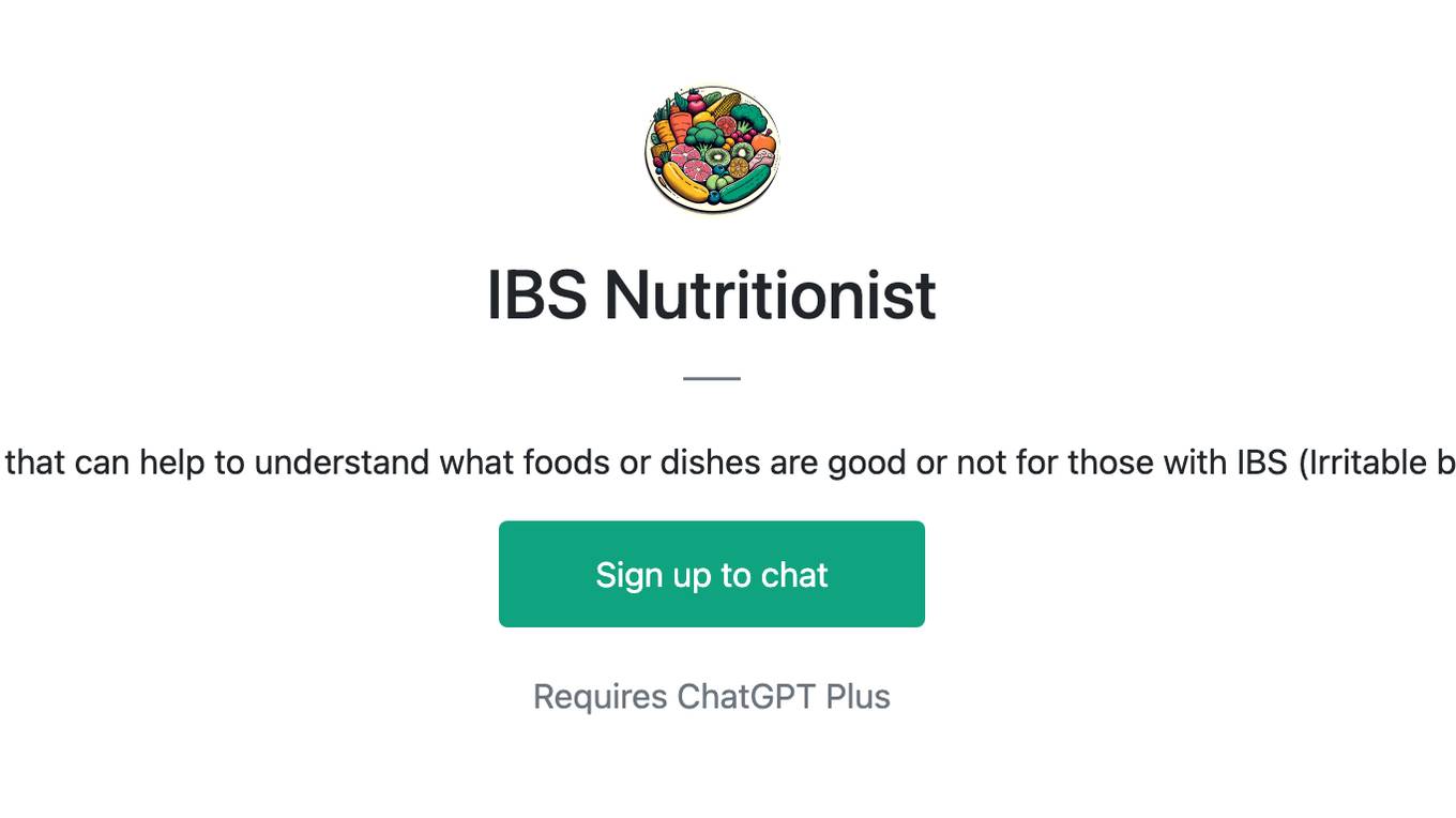 IBS Nutritionist Screenshot