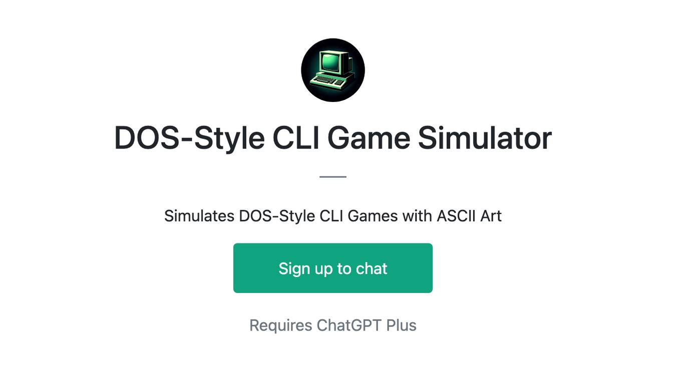 DOS-Style CLI Game Simulator Screenshot