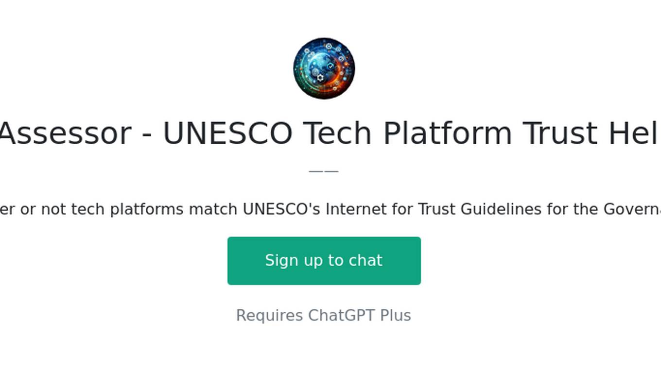 I4T Assessor - UNESCO Tech Platform Trust Helper Screenshot