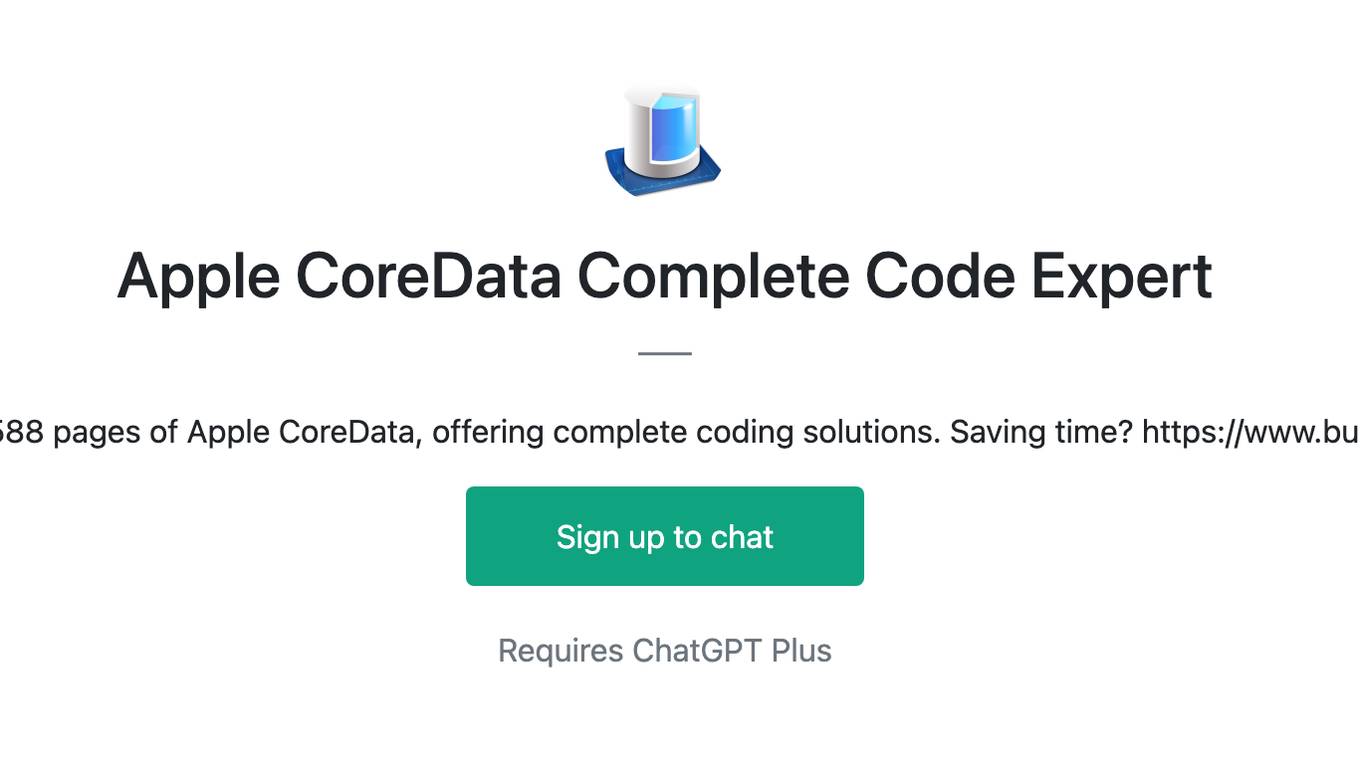 Apple CoreData Complete Code Expert Screenshot