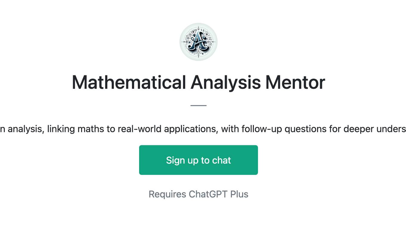 Mathematical Analysis Mentor Screenshot