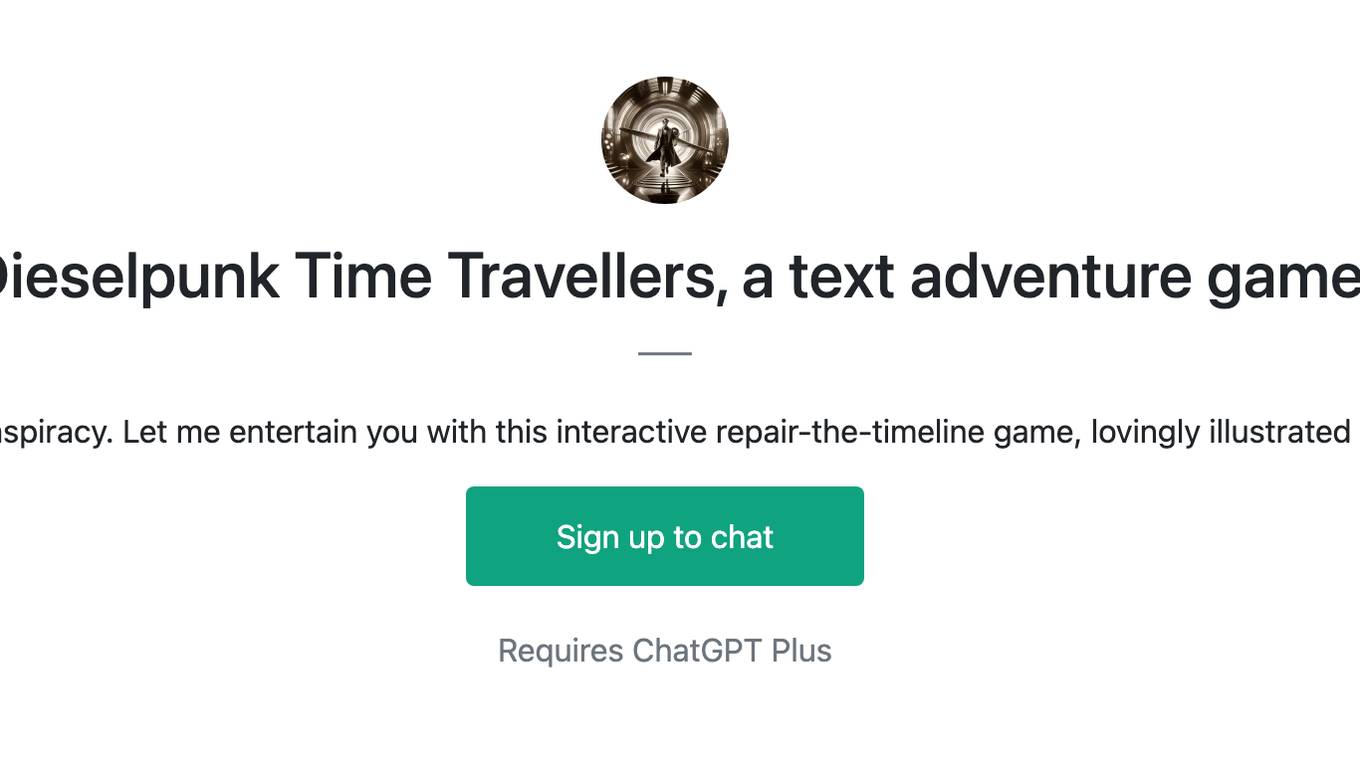 Dieselpunk Time Travellers, a text adventure game Screenshot