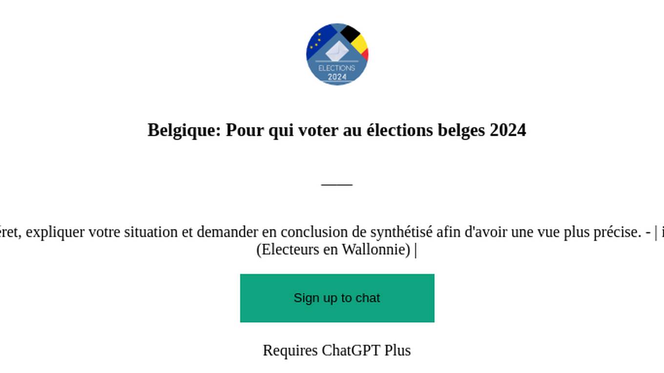 Belgique: Pour qui voter au élections belges 2024 Screenshot