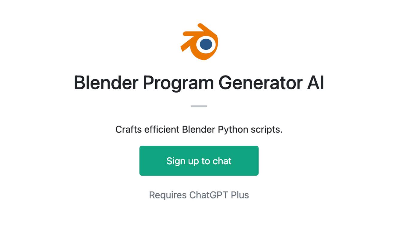 Blender Program Generator AI Screenshot