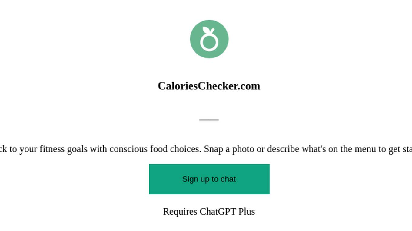 CaloriesChecker.com Screenshot