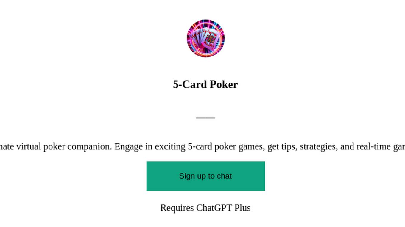 5-Card Poker Screenshot