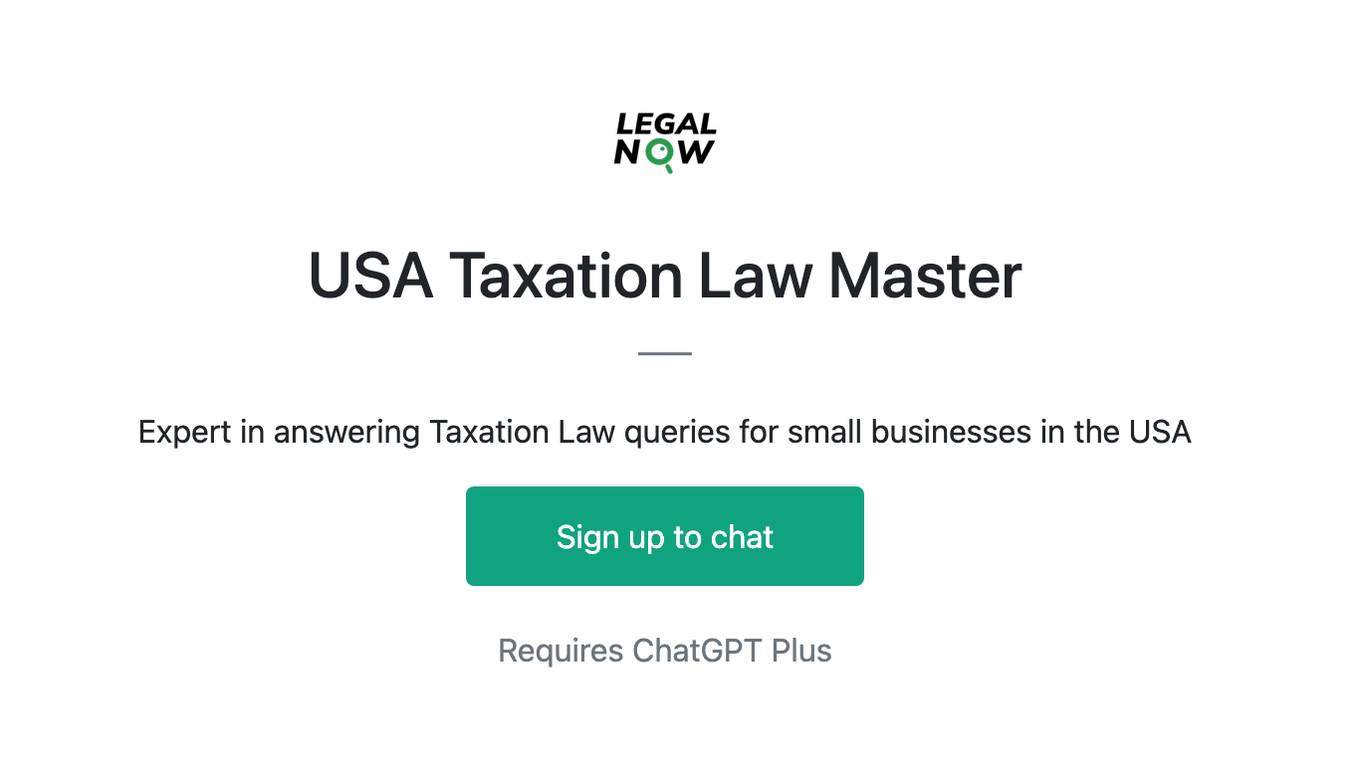 USA Taxation Law Master Screenshot