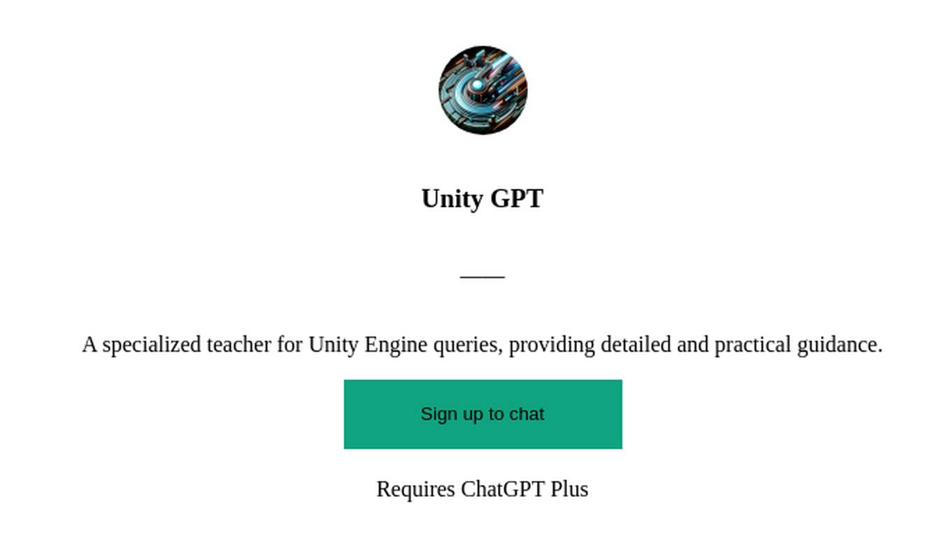 Unity GPT Screenshot