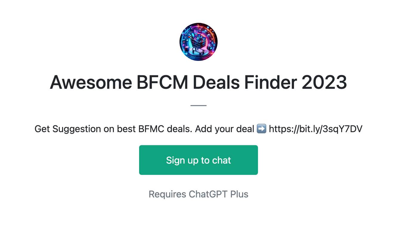 Awesome BFCM Deals Finder 2023 Screenshot