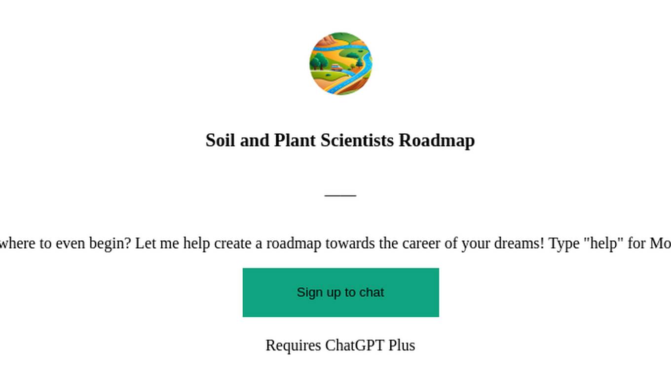 Soil and Plant Scientists Roadmap Screenshot