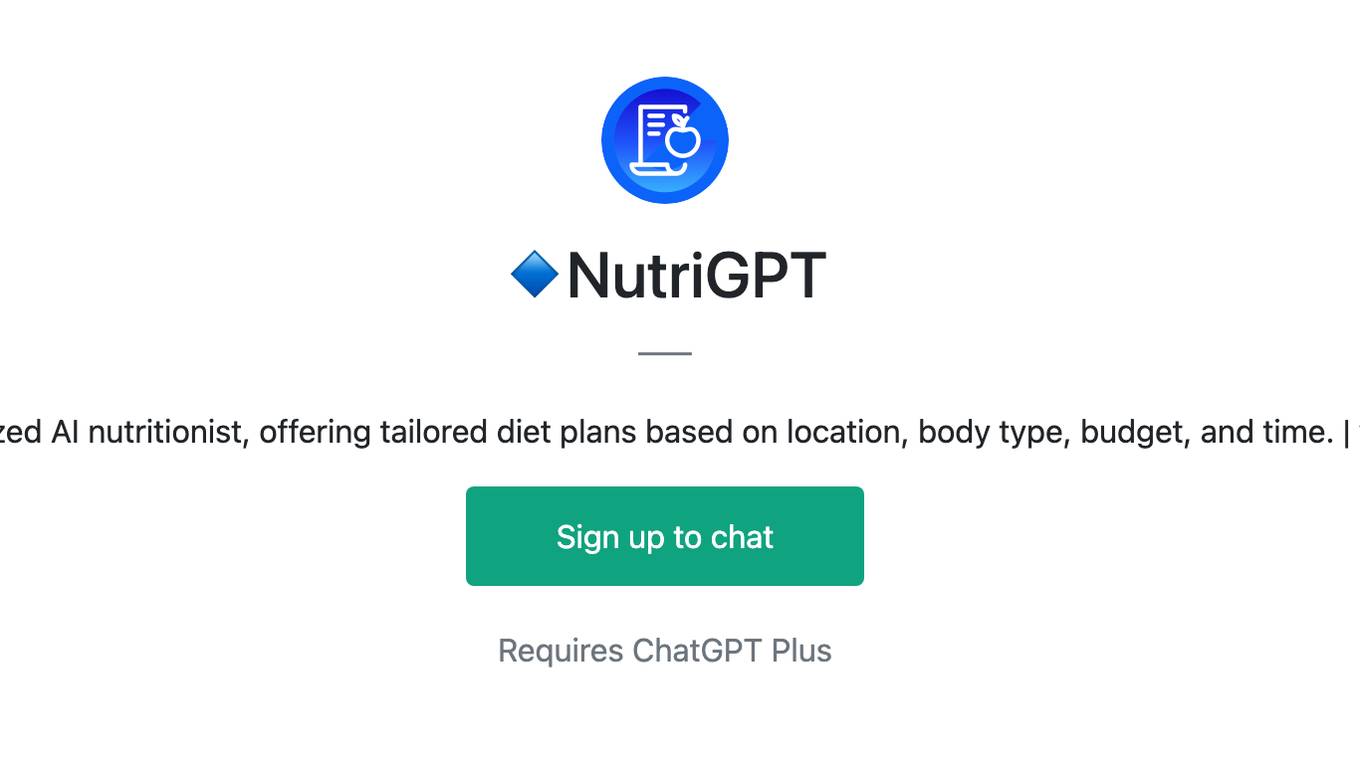 🔹NutriGPT Screenshot