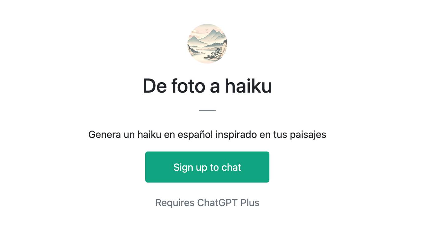 De foto a haiku Screenshot