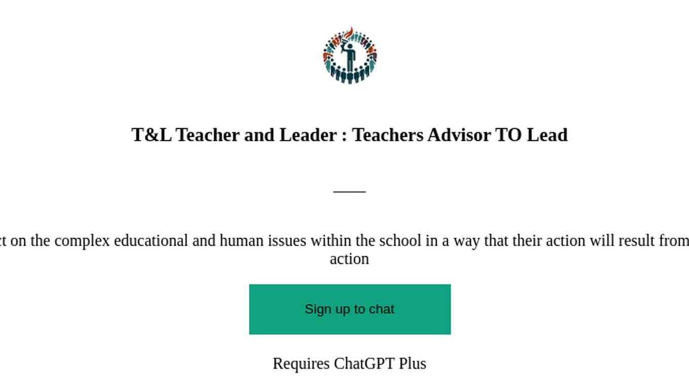 T&L Teacher and Leader : Teachers Advisor TO Lead Screenshot