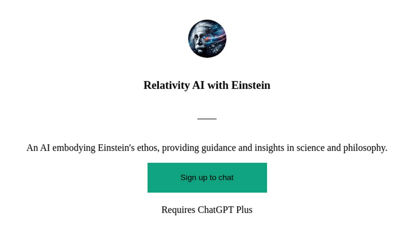 Relativity AI with Einstein Screenshot