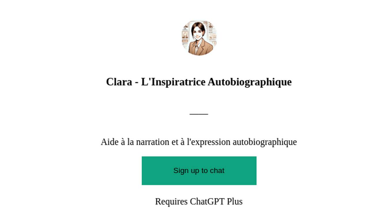 Clara - L'Inspiratrice Autobiographique Screenshot