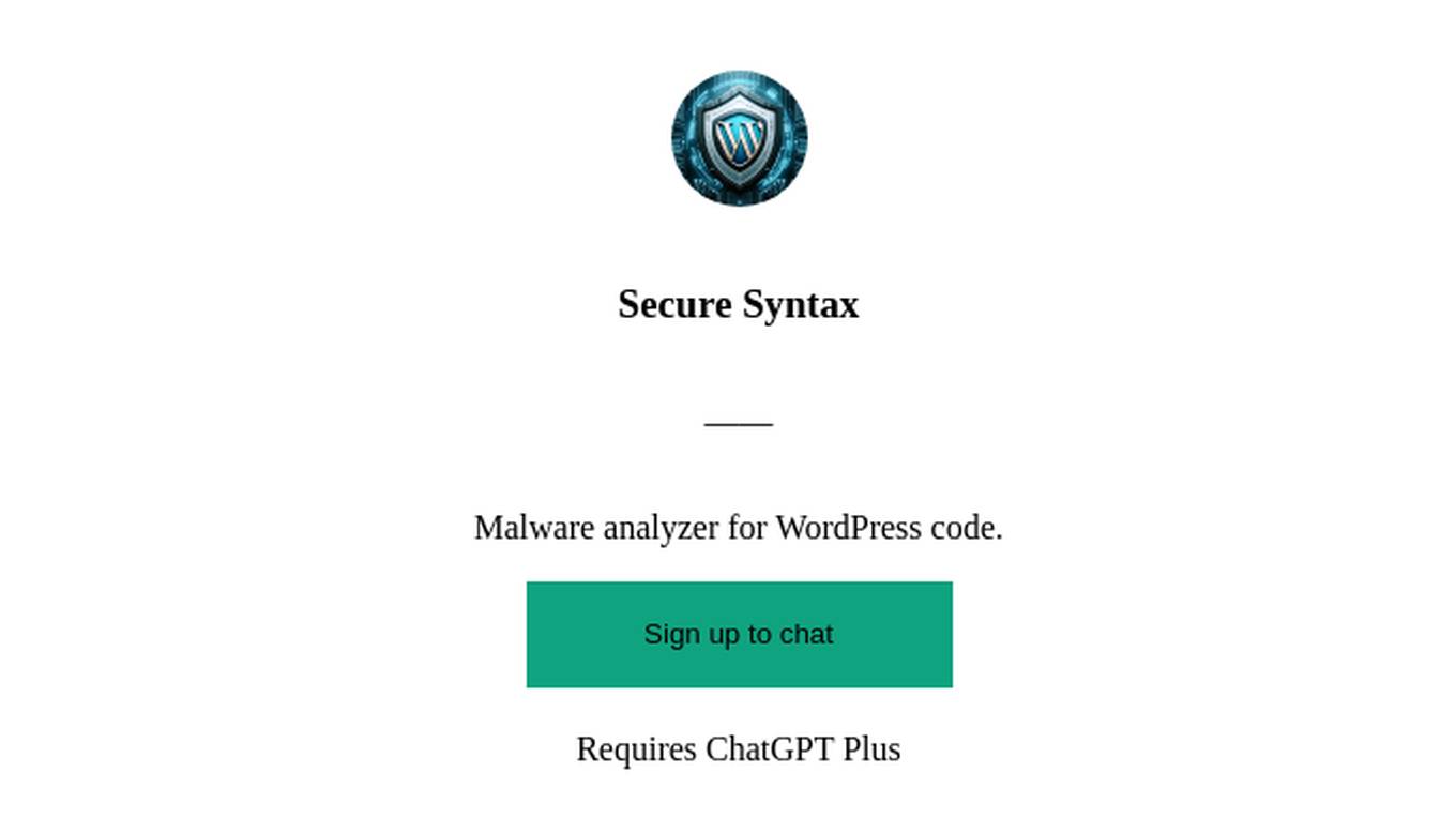 Secure Syntax Screenshot