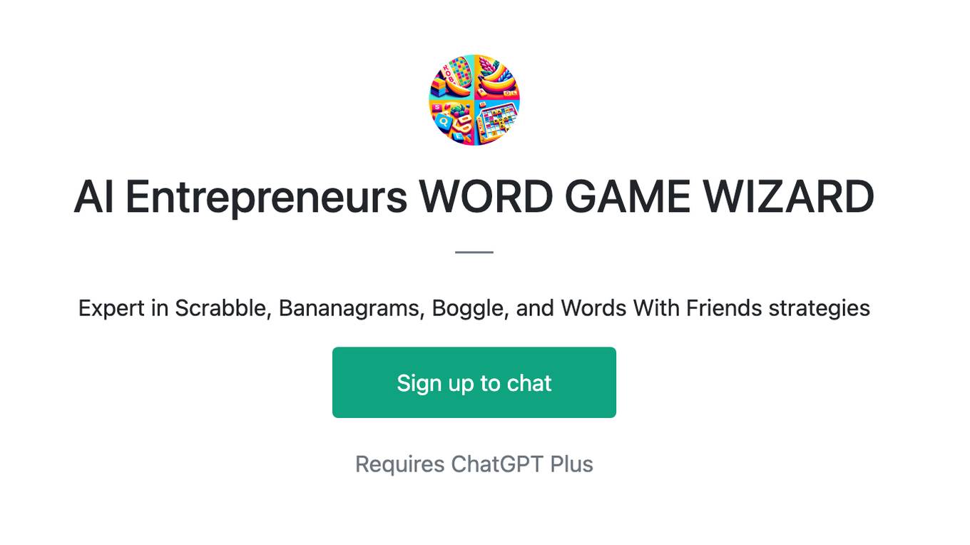 AI Entrepreneurs WORD GAME WIZARD Screenshot