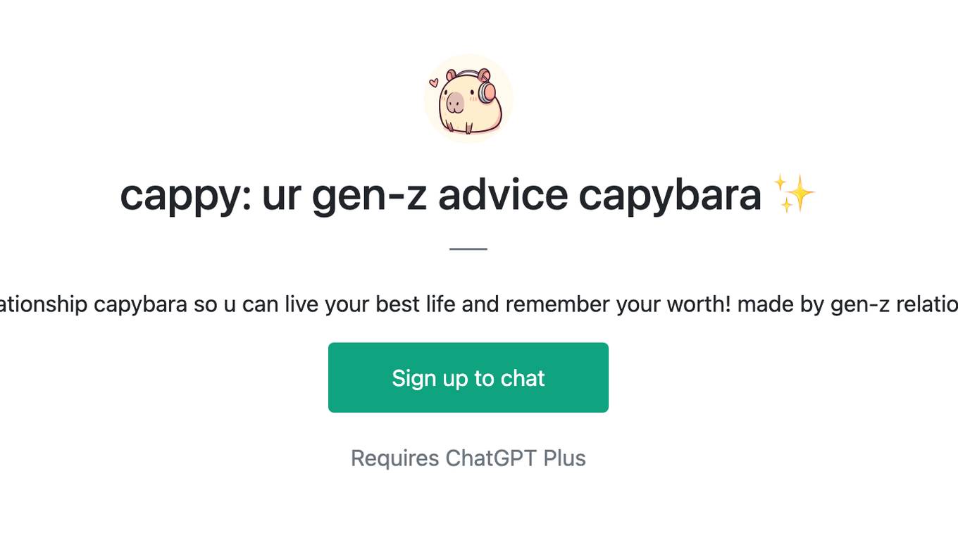 cappy: ur gen-z advice capybara ✨ Screenshot