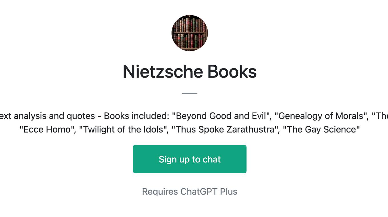 Nietzsche Books Screenshot