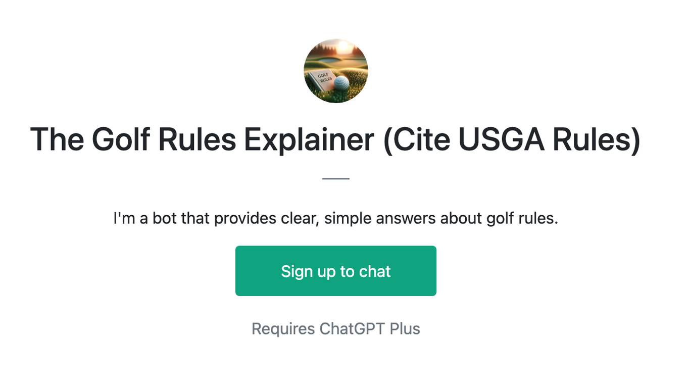 The Golf Rules Explainer (Cite USGA Rules) Screenshot