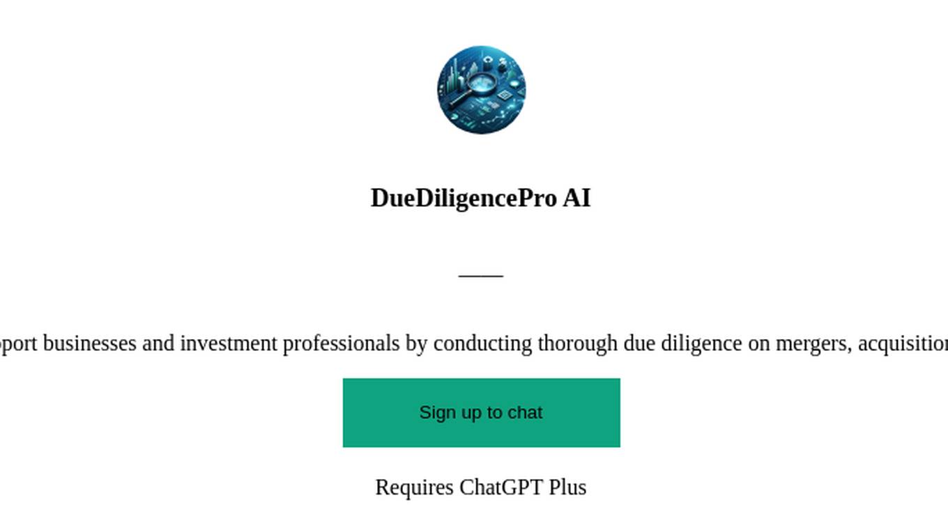 DueDiligencePro AI Screenshot