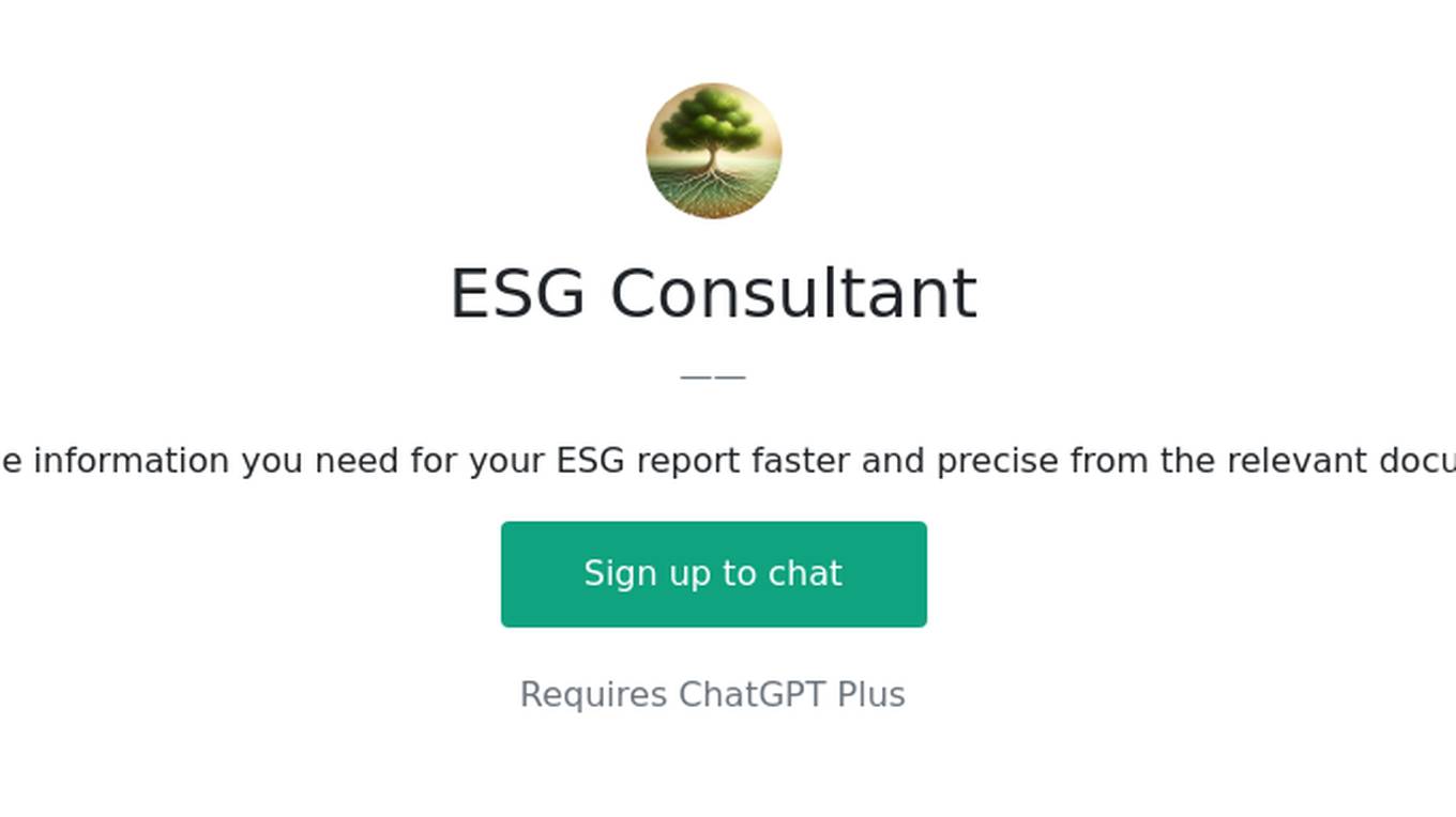 ESG Consultant Screenshot