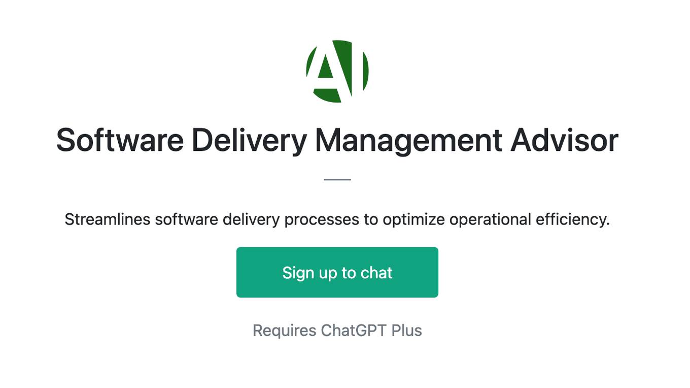 Software Delivery Management Advisor Screenshot