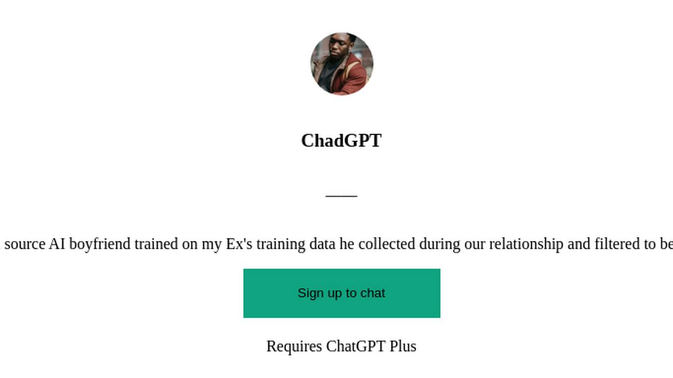 ChadGPT Screenshot