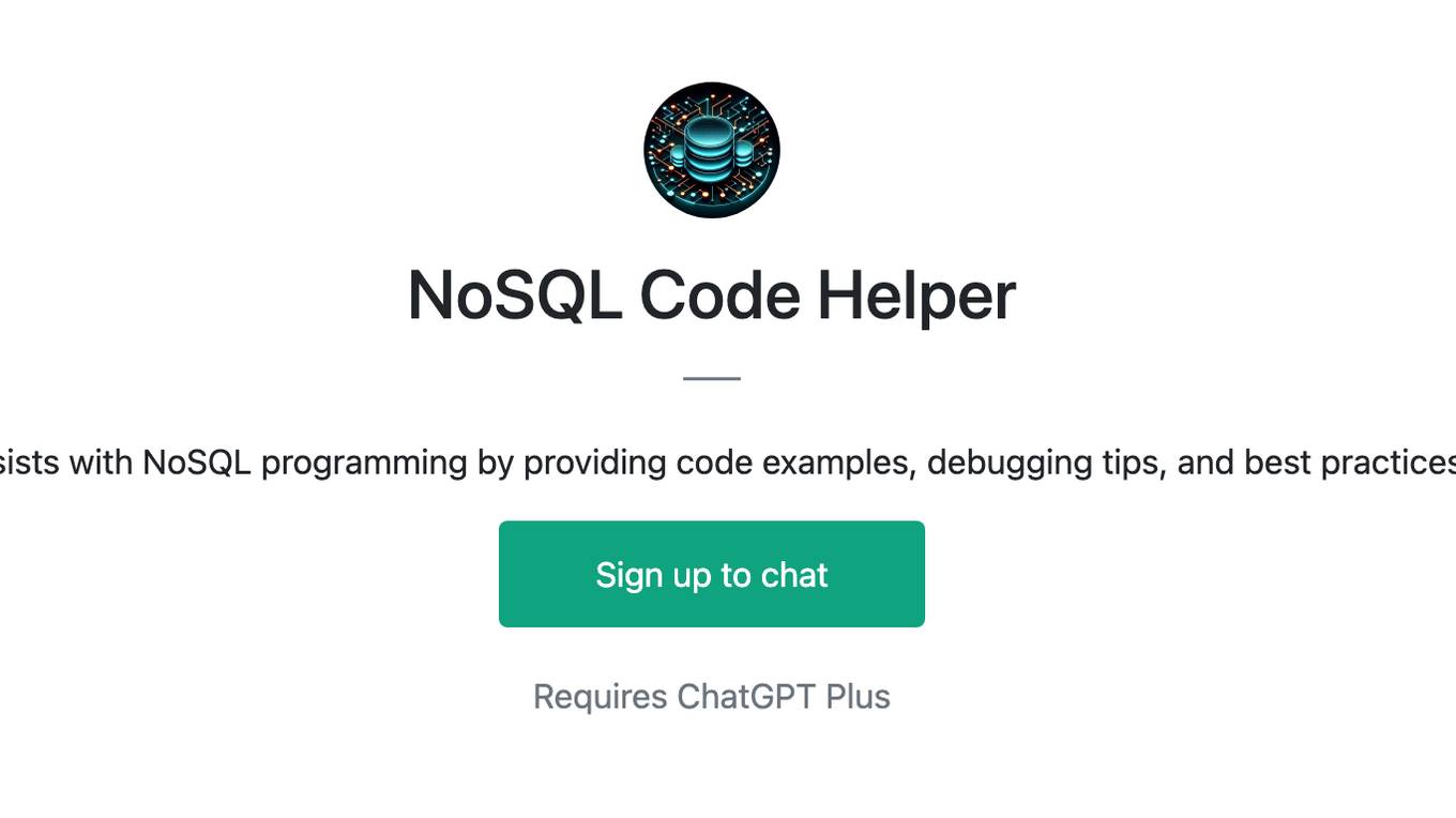 NoSQL Code Helper Screenshot