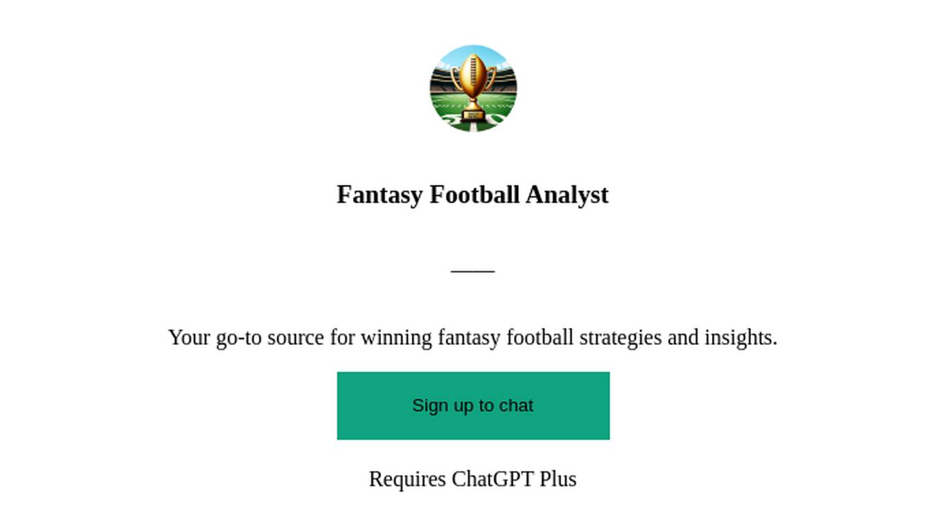 Fantasy Football Analyst Screenshot