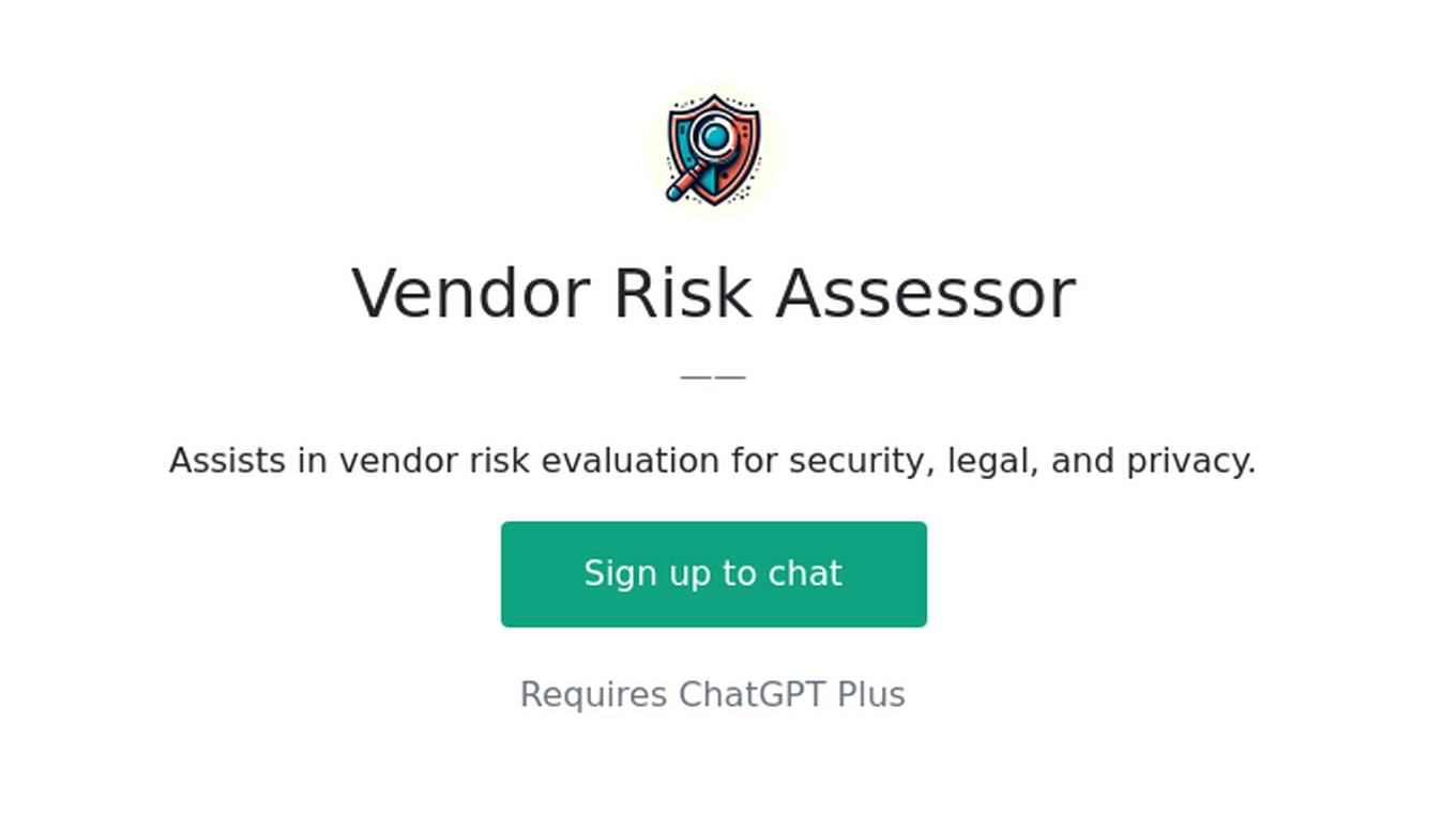 Vendor Risk Assessor Screenshot