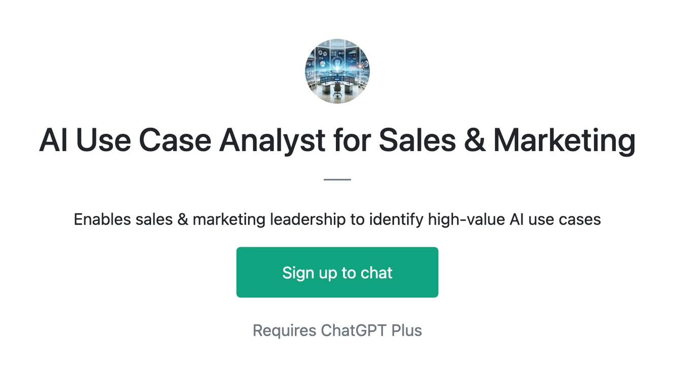 AI Use Case Analyst for Sales & Marketing Screenshot