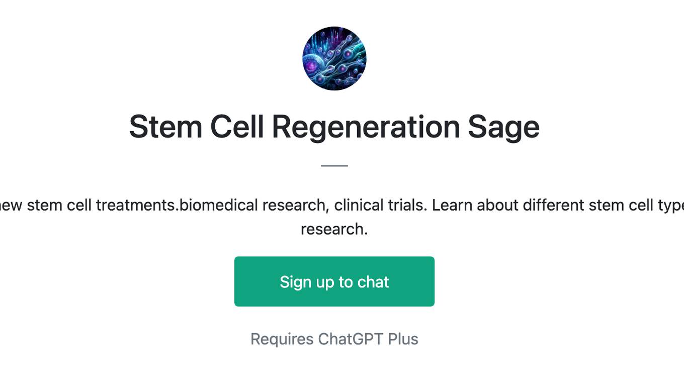 Stem Cell Regeneration Sage Screenshot