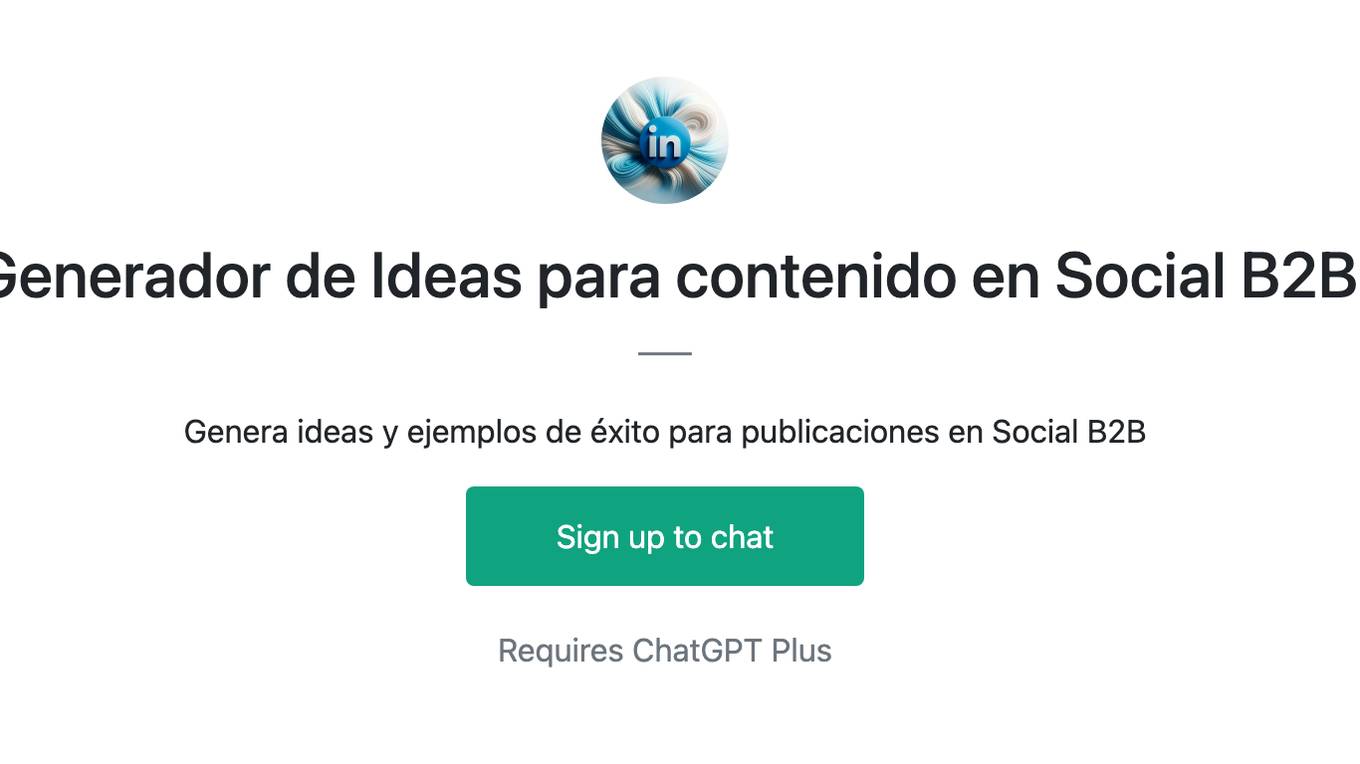 Generador de Ideas para contenido en Social B2B Screenshot