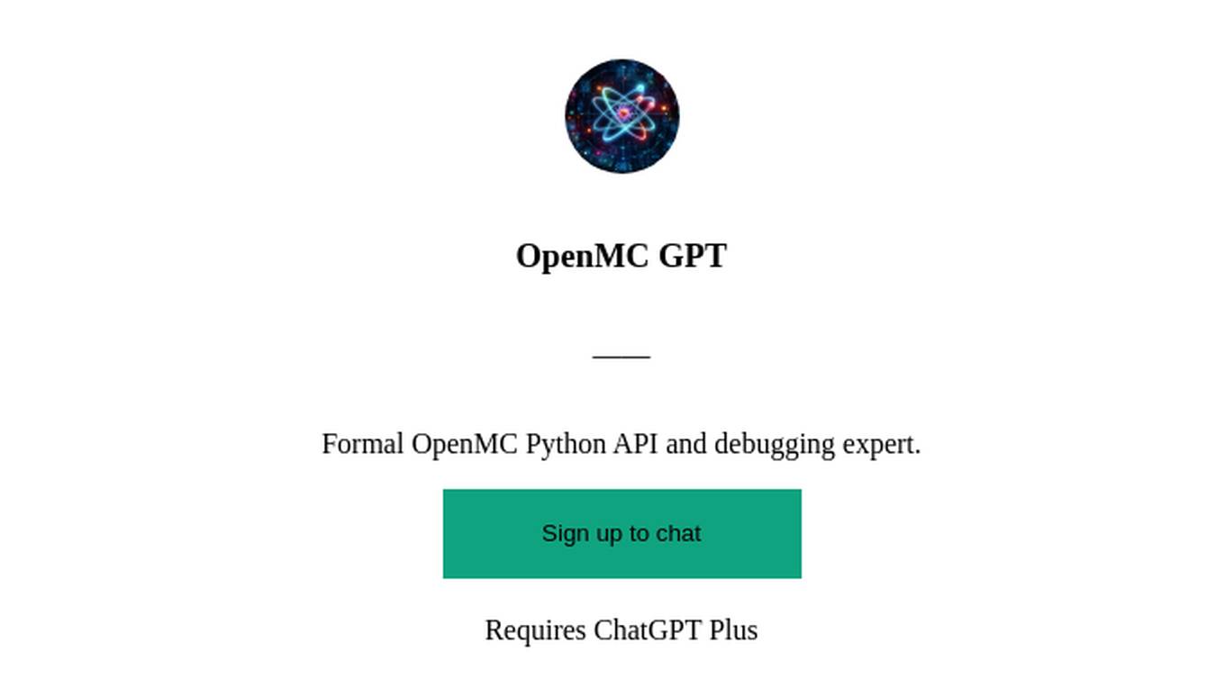 OpenMC GPT Screenshot