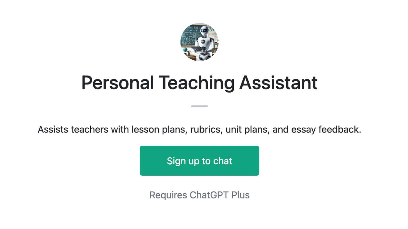 Personal Teaching Assistant Screenshot