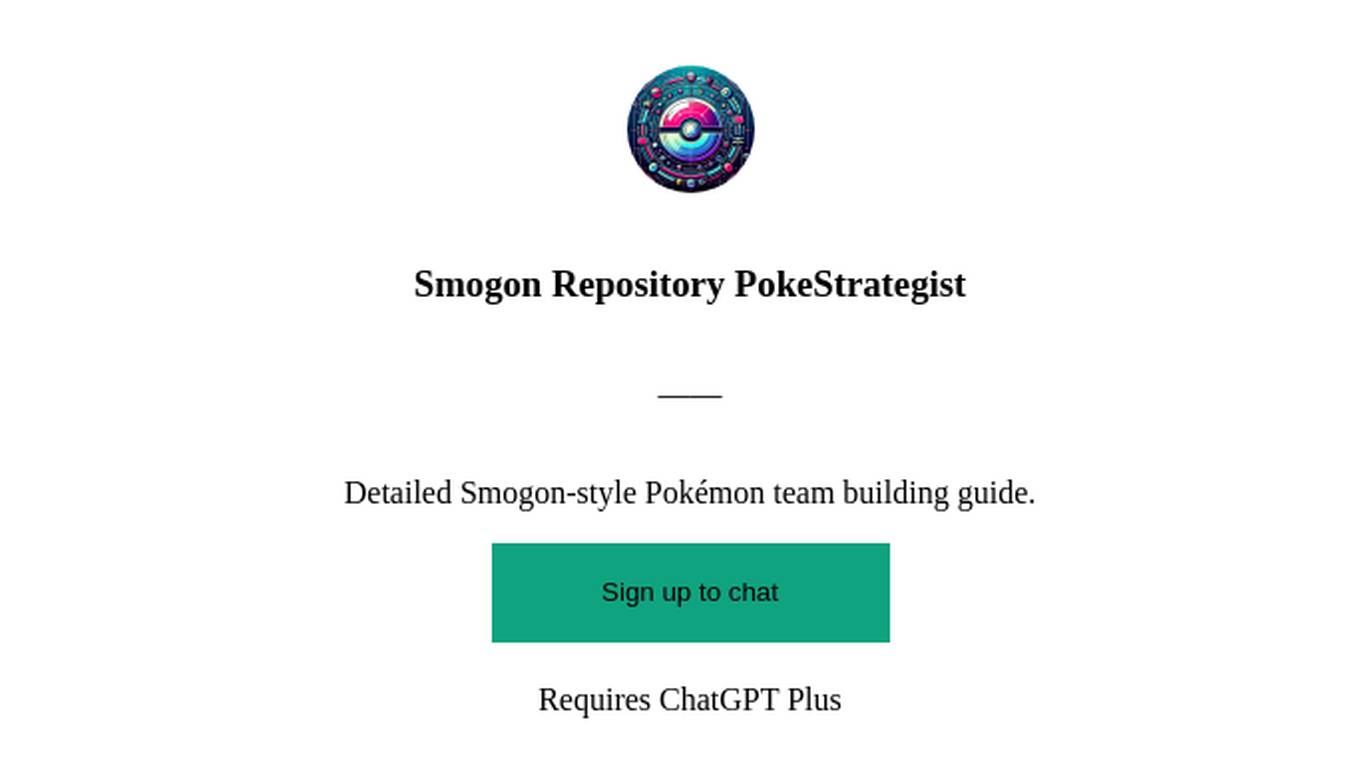 Smogon Repository PokeStrategist Screenshot