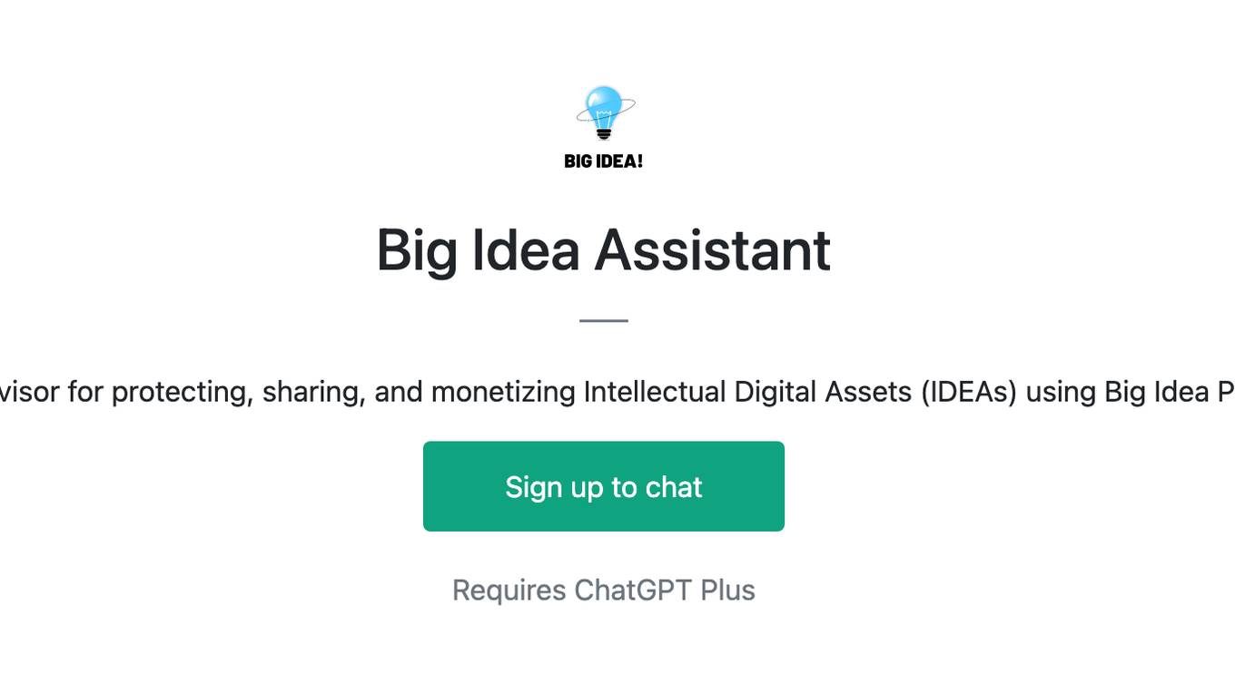 Big Idea Assistant Screenshot